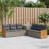 Sofa Set 7 pcs Gray and Dark Gray Poly Rattan and Steel