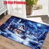 1pc 2D FLAT Premium Soft Flannel Christmas Snowy Cottage Printed Door Mat, Non-Slip Carpet, Machine Washable And Fade-Proof, Suitable for Indoor Livin