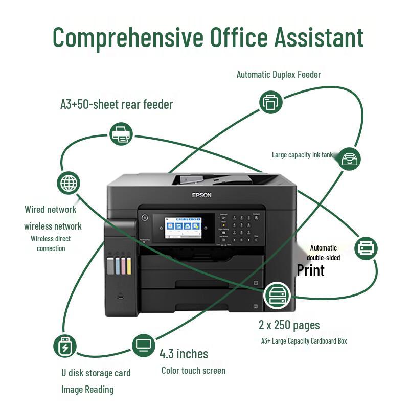 Epson A3+ Color Ink Tank Multifunction Office Printer CN plug (adapter included)