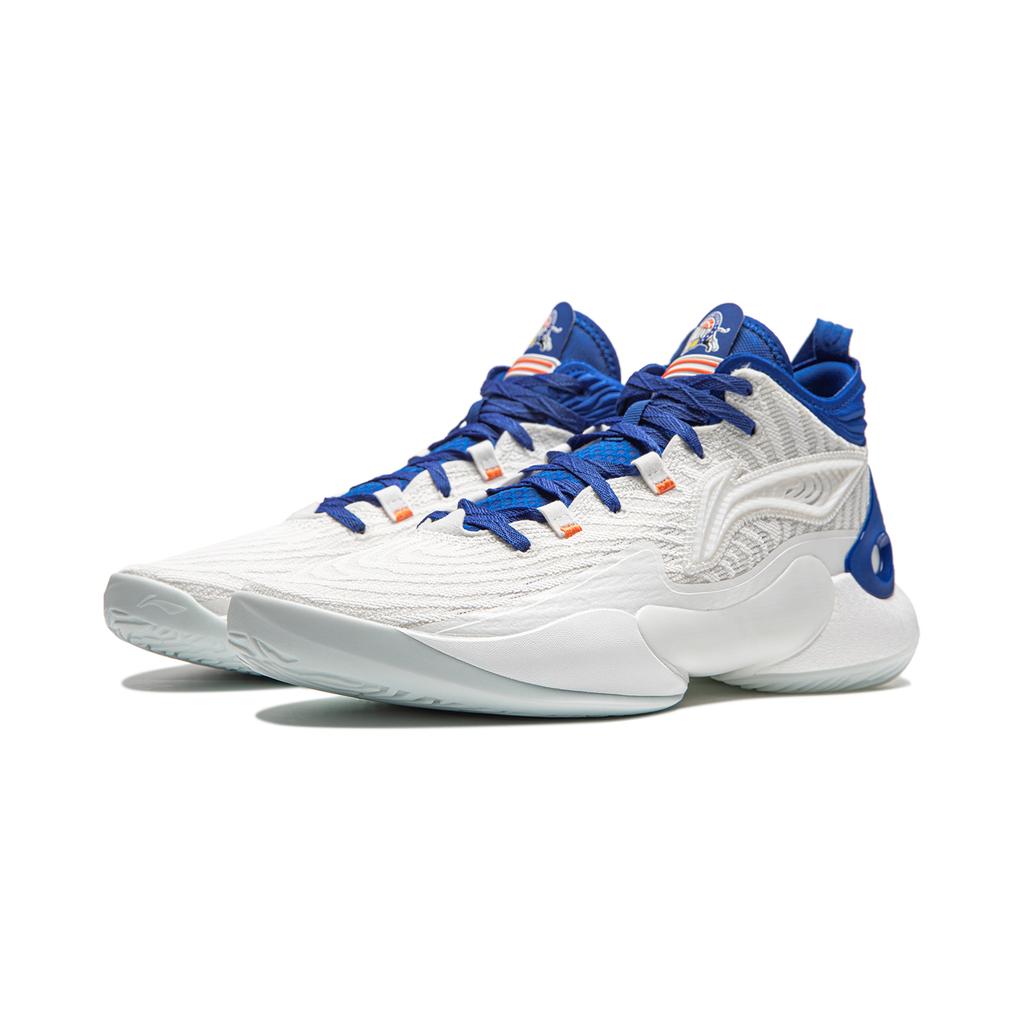 New LINING YuShuai 18 Basketball Shoes Men's Mid top White/Blue ABAU009-13