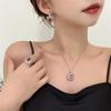 Luxurious Gemstone Set: Dazzling Ring, Necklace, and Earrings - Elegant Valentine's Day Gift