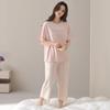 Short-sleeved Cropped Pants Pajamas Women's Spring and Summer New Pure Cotton Summer Thin Large-size Loungewear Suit