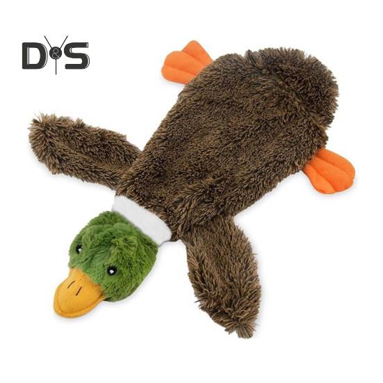 

Пищащая плюшевая игрушка для собак «Утка» без наполнителя, жевательная игрушка для собак, интерактивная игрушка для щенков, режущихся зубов, для маленьких, средних и больших собак коричневый