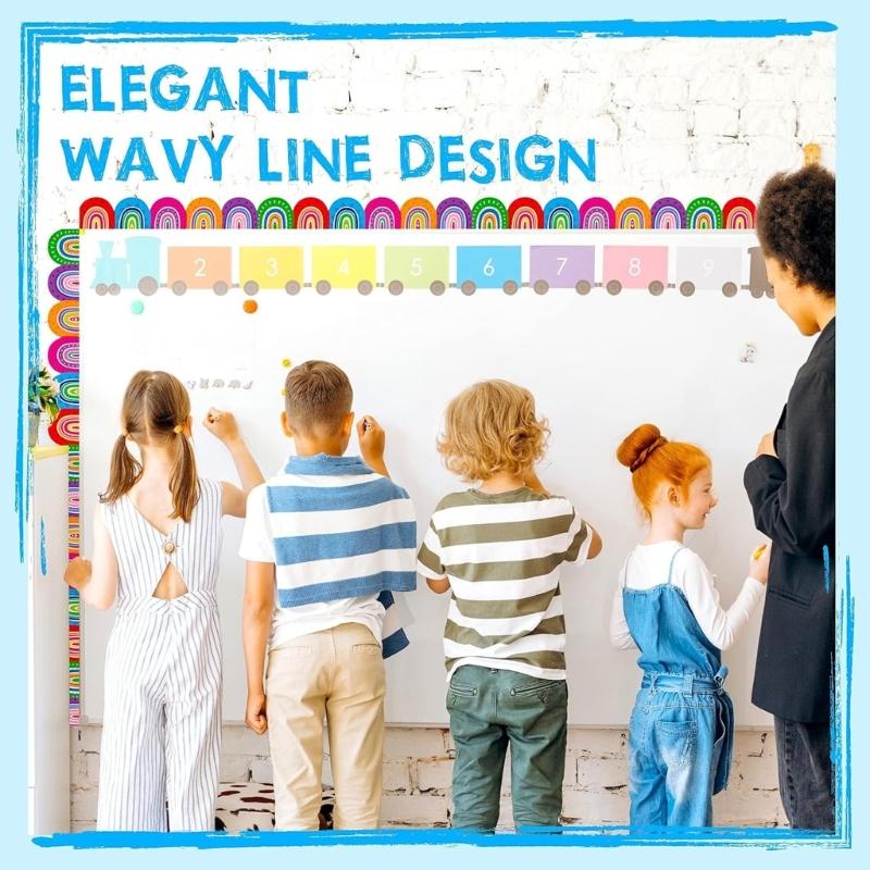 10m Colorful Bulletin Border Trim Lovely Bulletin Board Borders Border Sticker Bulletin Board Decorations for Classroom