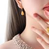 French Retro Asymmetrical Titanium Steel Tassel Earrings - Non-Fading Light Luxury for Women