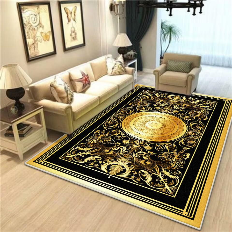 Modern Luxury Gold Large Living Room Carpet Home Decoration Luxury Non-slip Chinese Style Large Room Rugs Washable Rug Mat floor