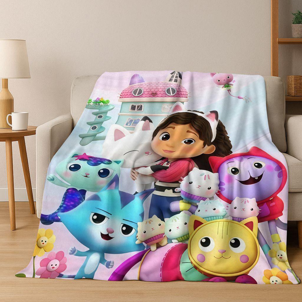 26 Stili Cartone Animato La Casa delle Bambole di Gabby Regalo per Ragazza Coperta in Flanella, Calda e Accogliente Morbida Coperta Plaid per Casa Camera da Letto Letto Divano Coperta Bambino