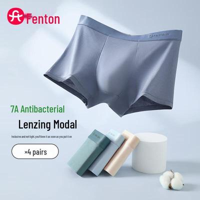 Fenteng Men's 7A Antibacterial Modal Boxer Briefs 4-Pack