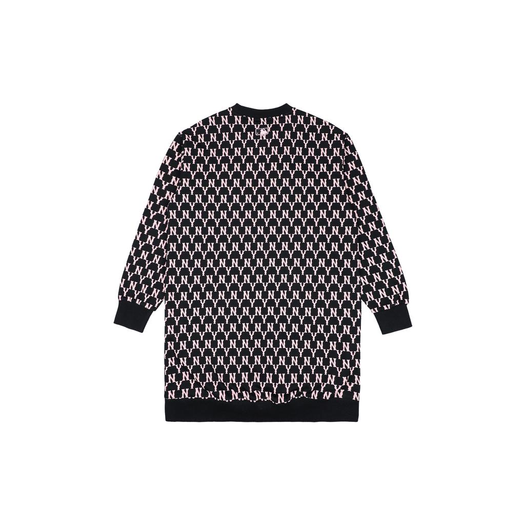 New MLB Old Flower Long Sleeved Dresses Women's Black 31OP03111-50L