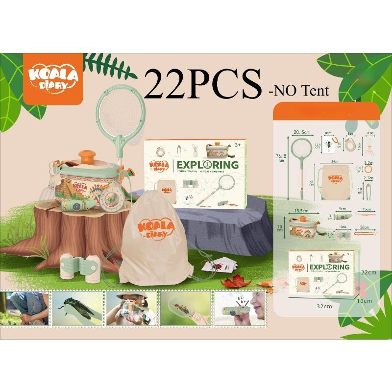 

Детский набор для кемпинга, набор для исследования на открытом воздухе, ролевые игры, ДОПОЛНИТЕЛЬНО, палатка, бинокулярная сумка для часов, лучший подарок на день рождения, Рождество для мальчиков и девочек 22pcs basic set No Tent