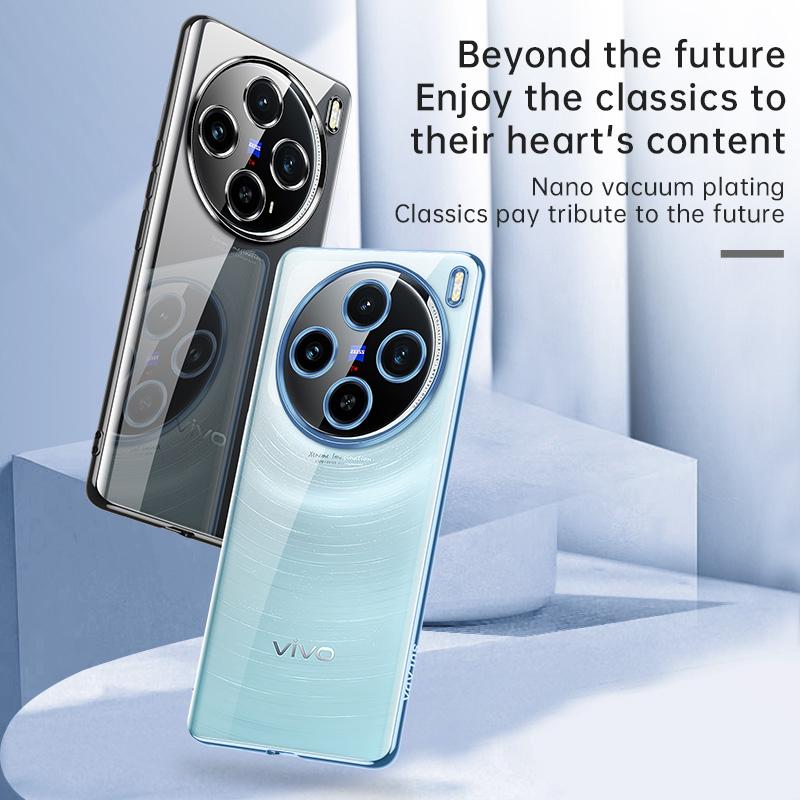 

SULADA For vivo X100 5G Clear TPU Case Ultra-Thin Electroplating Phone Cover Blue