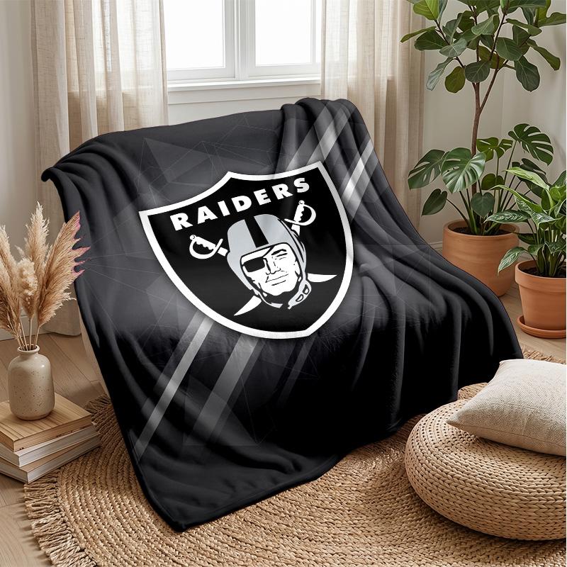 Las Vegas Raiders Flannel Fleece Blanket Cozy Warm Throw Blanket For Couch Bed Travel All Season Use