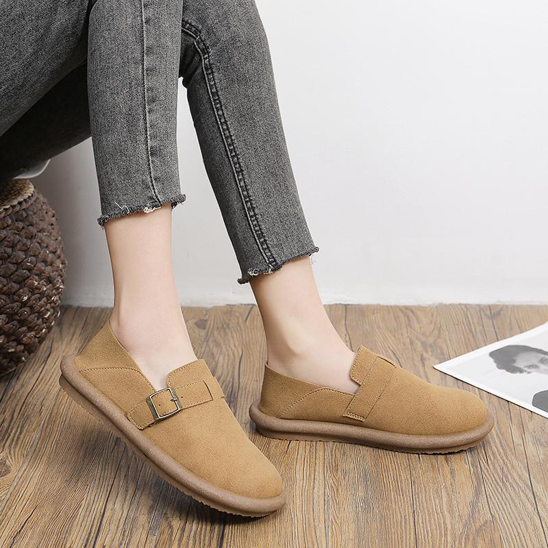 Moda 2025 Buty Damskie Płaskie Wsuwane Jesień Sukienka Retro Wsuwane Nowe Jesienne Buty Damskie Wsuwane Jesień Damskie Obuwie Retro Buty