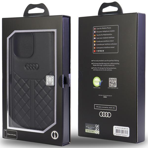 Audi Echtes Leder iPhone 13 Pro Max 6.7 Schwarz/Black Hardcase Au-Tpupcip13Pm-Q8/D1-Bk