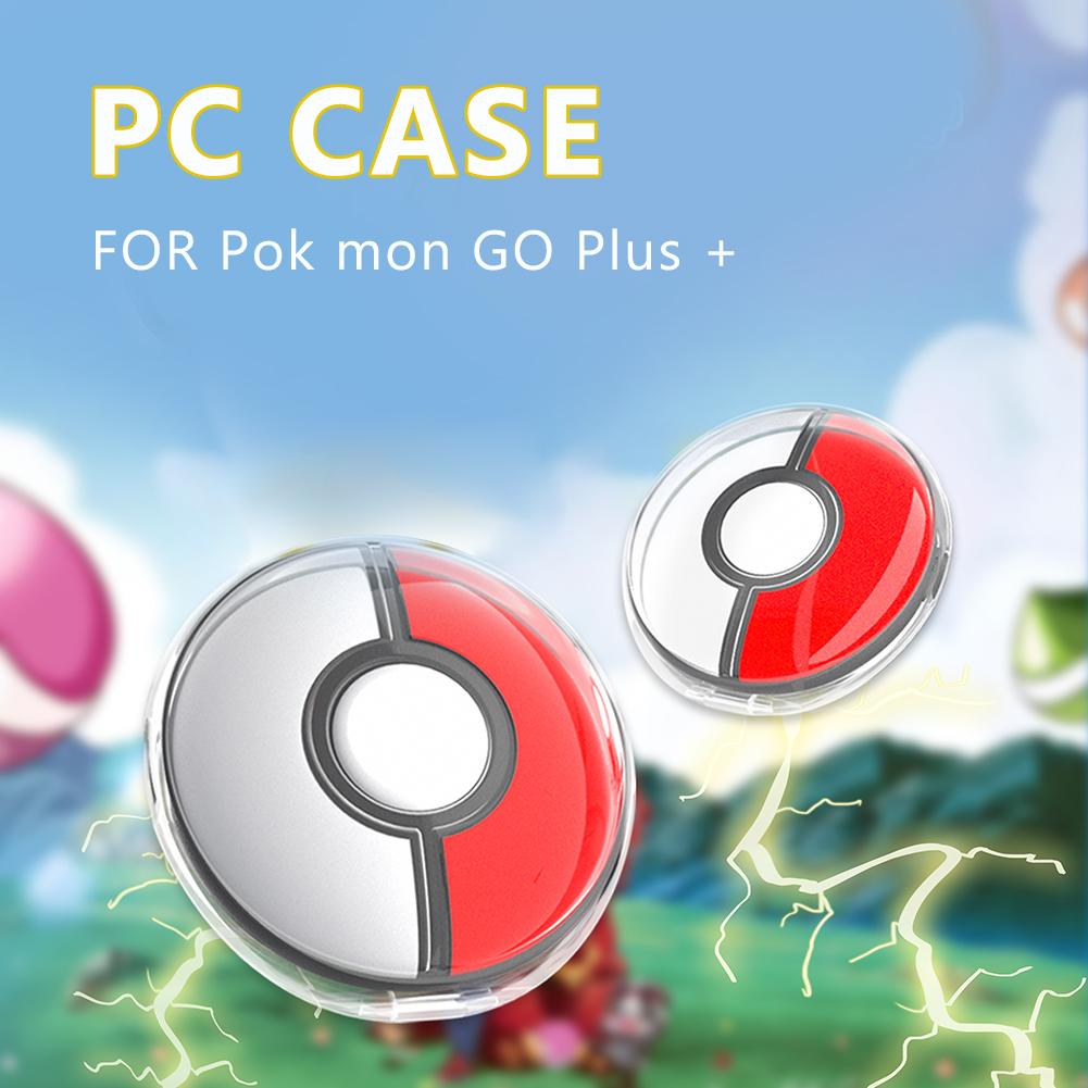 Ochranné pouzdro pro Pokémon GO Plus + 2023, průhledné pevné pouzdro pro Poke Ball Go Plus s krytkami na knoflíky a sponou na zápěstí - 1 balení