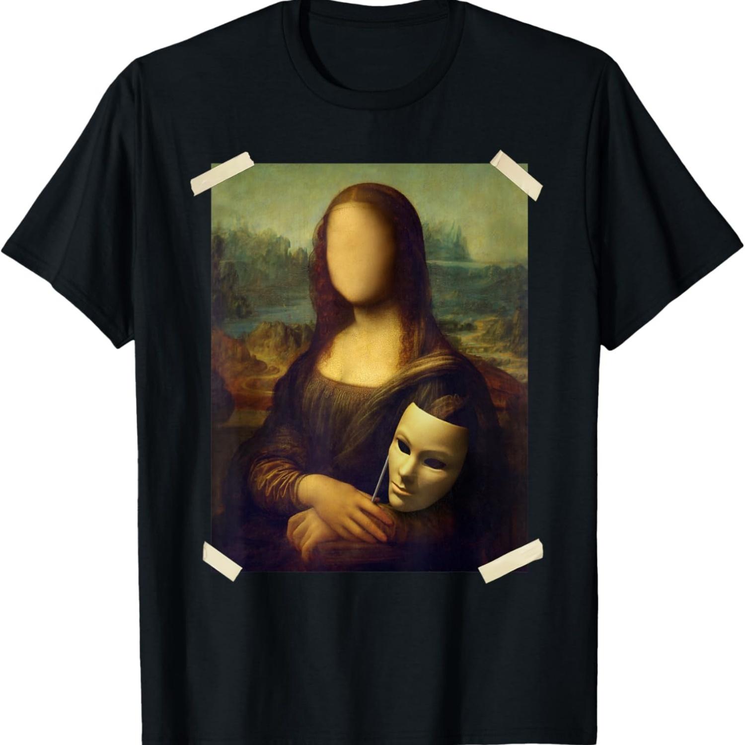 

La Gioconda - Мона Лиза - Футболка с известной картиной S чёрный