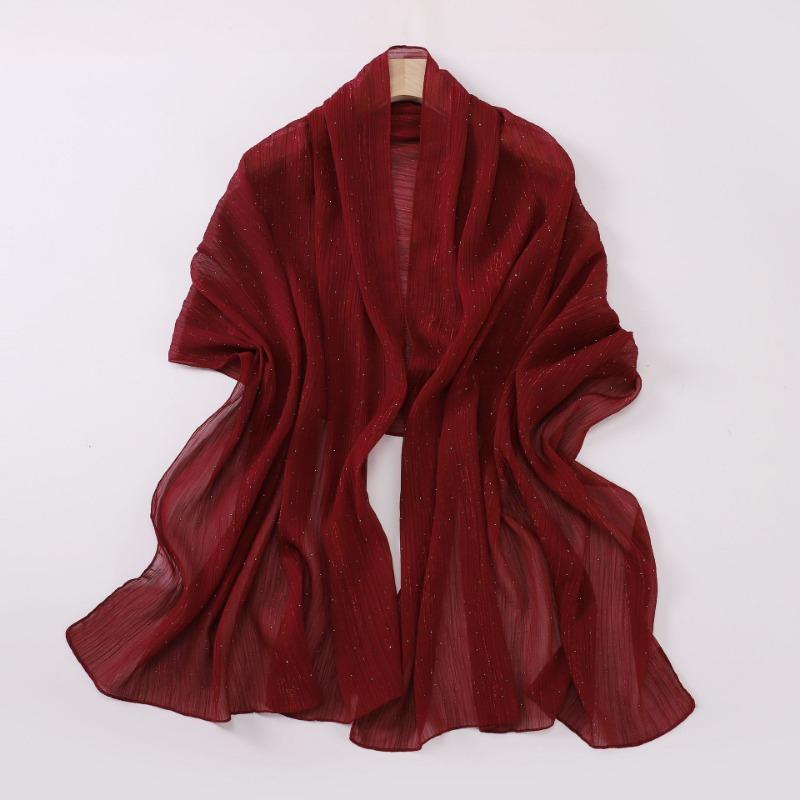 Fashion Crinkled Shimmering Star Rhinestone Long Scarf For Women