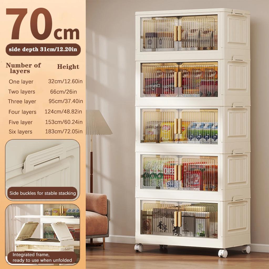 Skládací úložná skříňka 1-6 polic s kolečky Velkokapacitní úložná skříň Úložný box Organizér na oblečení Úložný kontejner