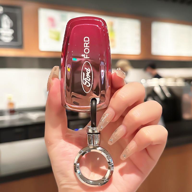 Soft TPU Car Key Case Full Cover for Ford Fusion Mustang Explorer F150 F250 F350 EcoSport Edge S-MAX Ranger Keychain Accessories