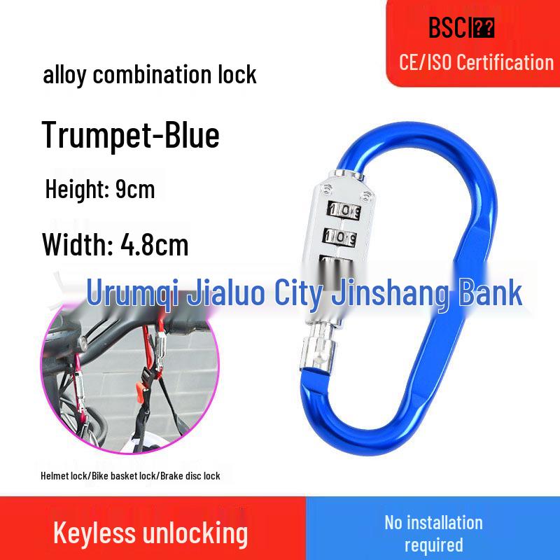 Helmet D-Type Universal Combination Lock for Bikes and Motorcycles