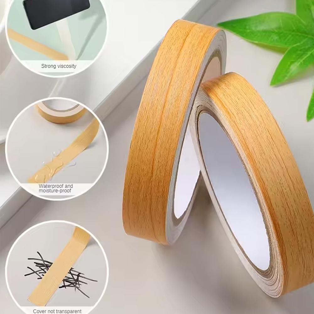 1Roll 10m Furniture Self-adhesive Edge Banding Tape Wood Grain for Refurbishment Cabinets Seams Repair Door Frames Wall Decor
