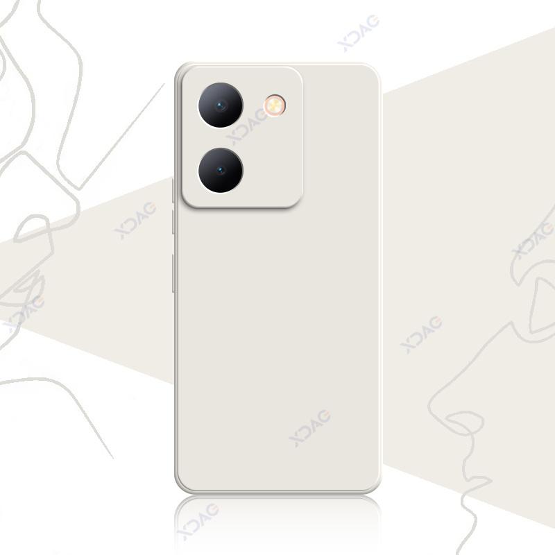 

Роскошные квадратные жидкие силиконовые чехлы для VIVO Y36 V2247 4G V2248 5G 6.64 VIVOY36 360 мягкие чехлы для телефонов водонепроницаемые сумки vivo Y36 слоновая кость