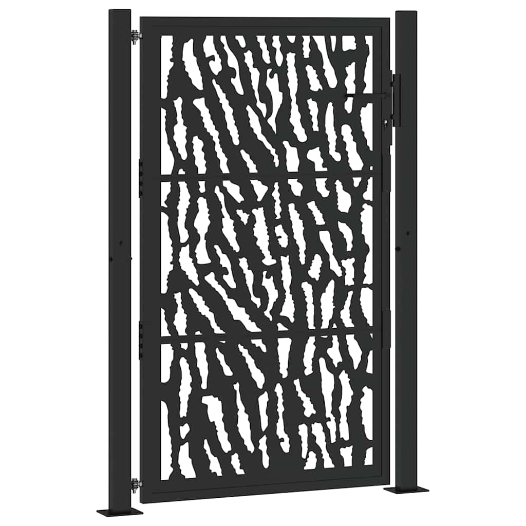 Garden Gate Black 100x150 Cm Steel Trace Design