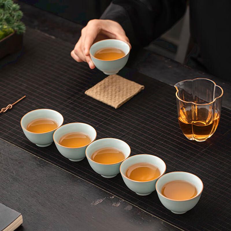 Su s Ru Kiln Crazed Ceramic Tea Cup Set