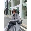 Neu im Herbst Winter Damen Strickpullover Lange Kleider Hochgeschlossenes, geteiltes, lockeres Pulloverkleid Lässiger Temperamentpullover mit Kleidung der unteren Schicht