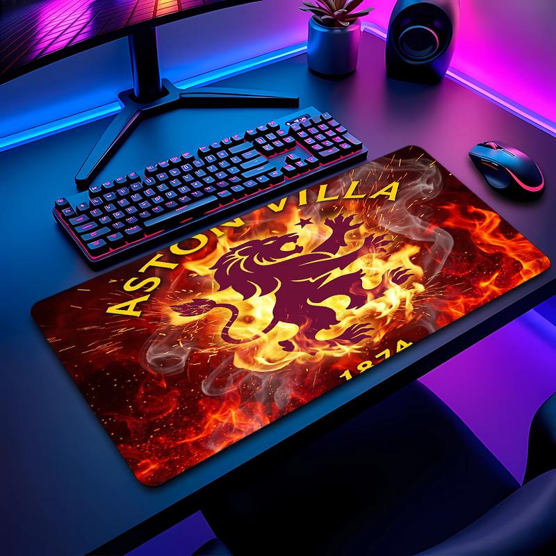 Aston Villa Football Print Mouse Pad Non?Slip Rubber Desk Mat Waterproof Gaming Mousepad For Laptop Office Desktop
