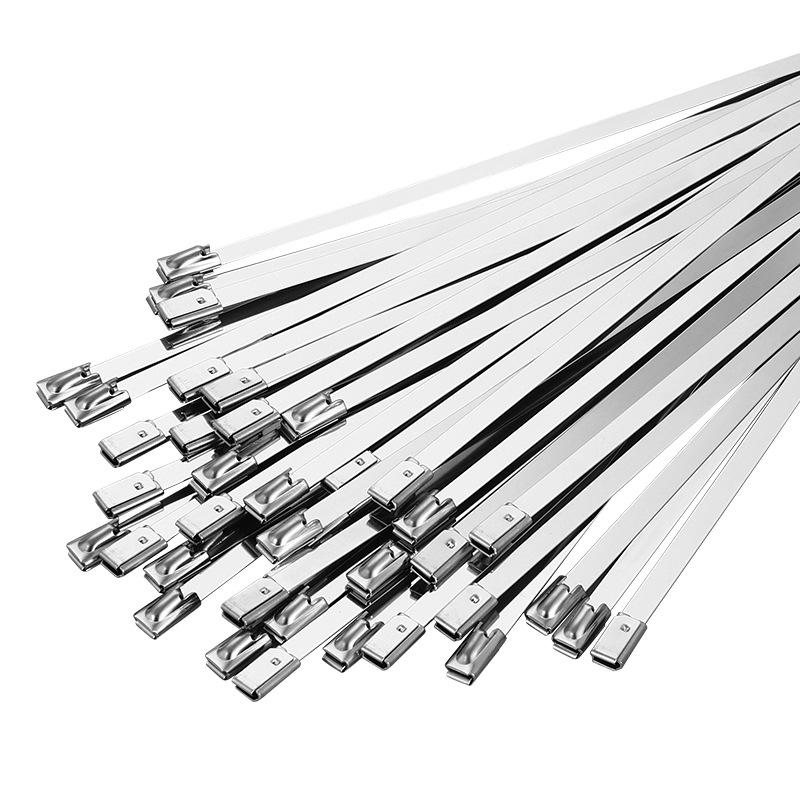 7.9 Width 100-1000mm Stainless Steel Metal Cable Ties 100PCS Wires Self-Lock Zip-Exhaust Multifunctional Locking Cable Tie