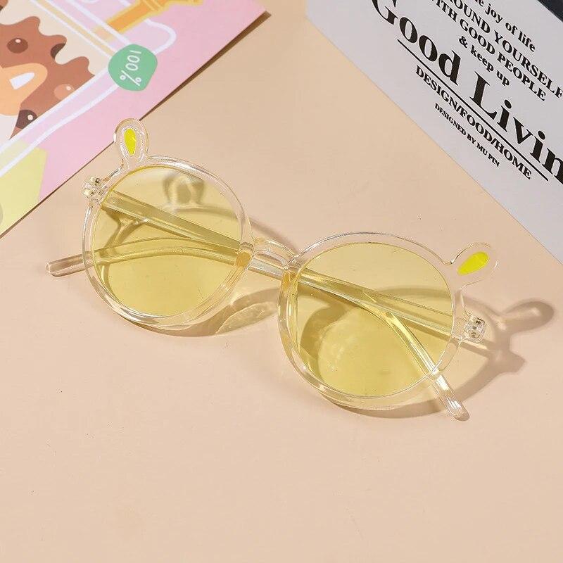 Cute Cat Ear Sunglasses for Girls Boys Vintage Cartoon Animal Sun Protection Outdoor Eye Wear Children Fashion Accessories