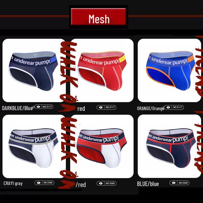 Trendy Low Rise Color Block Slim Fit Hip-Lifting Men's Sport Briefs