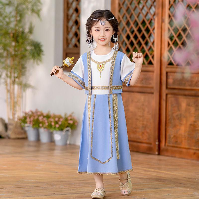 Autumn Miao Ethnic Costume for Boys & Girls Tang Suit Hanfu Dress