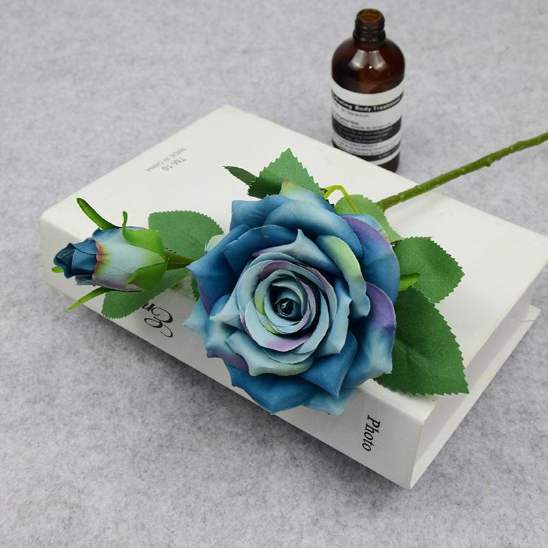 2 Köpfe Vintage große Rosen künstliche Seidenblumen Zweig große Blume Seide weiße Pfingstrose gefälschte Blumen Herbst Heimdekoration Hochzeit Mittelstücke Dekor