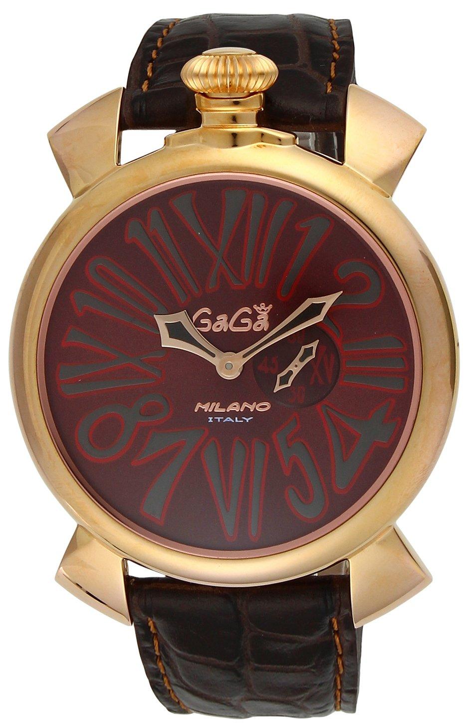 

Watch Slim 46mm Brown Dial Stainless Steel Case Calf Leather Strap Item Brown [Gaga Milano] (PGPVD) 5085.1 [Item]