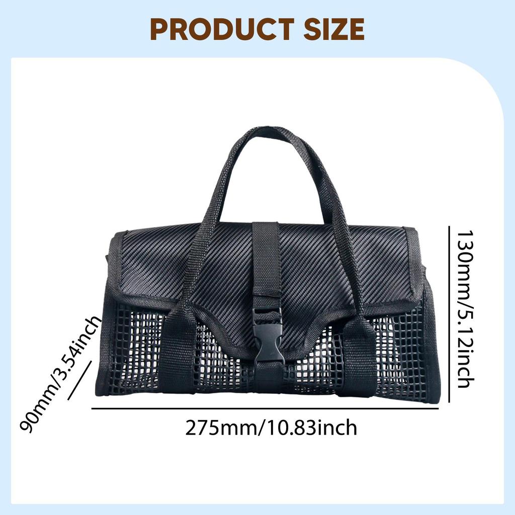 Fishing Jig Bag Large,Washable Storage,Heavy Duty,Mesh Pocket,Portable Padded Handle PVC Tackle Gear Pouch Jigging Lure Bag