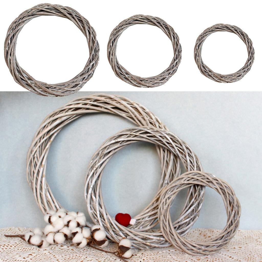 Christmas Rattan  for Ring Wreath Wicker Vine Garland Hanging Wedding Grey Wreath
