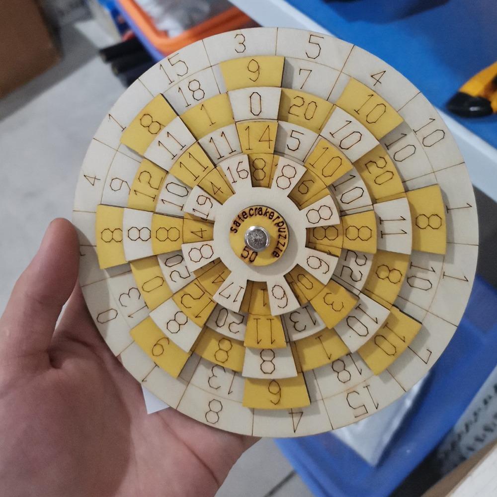 Turntable Digital Puzzle Toy Wooden Secret Box Puzzle Creative Huarong Road Number Puzzle  Adults