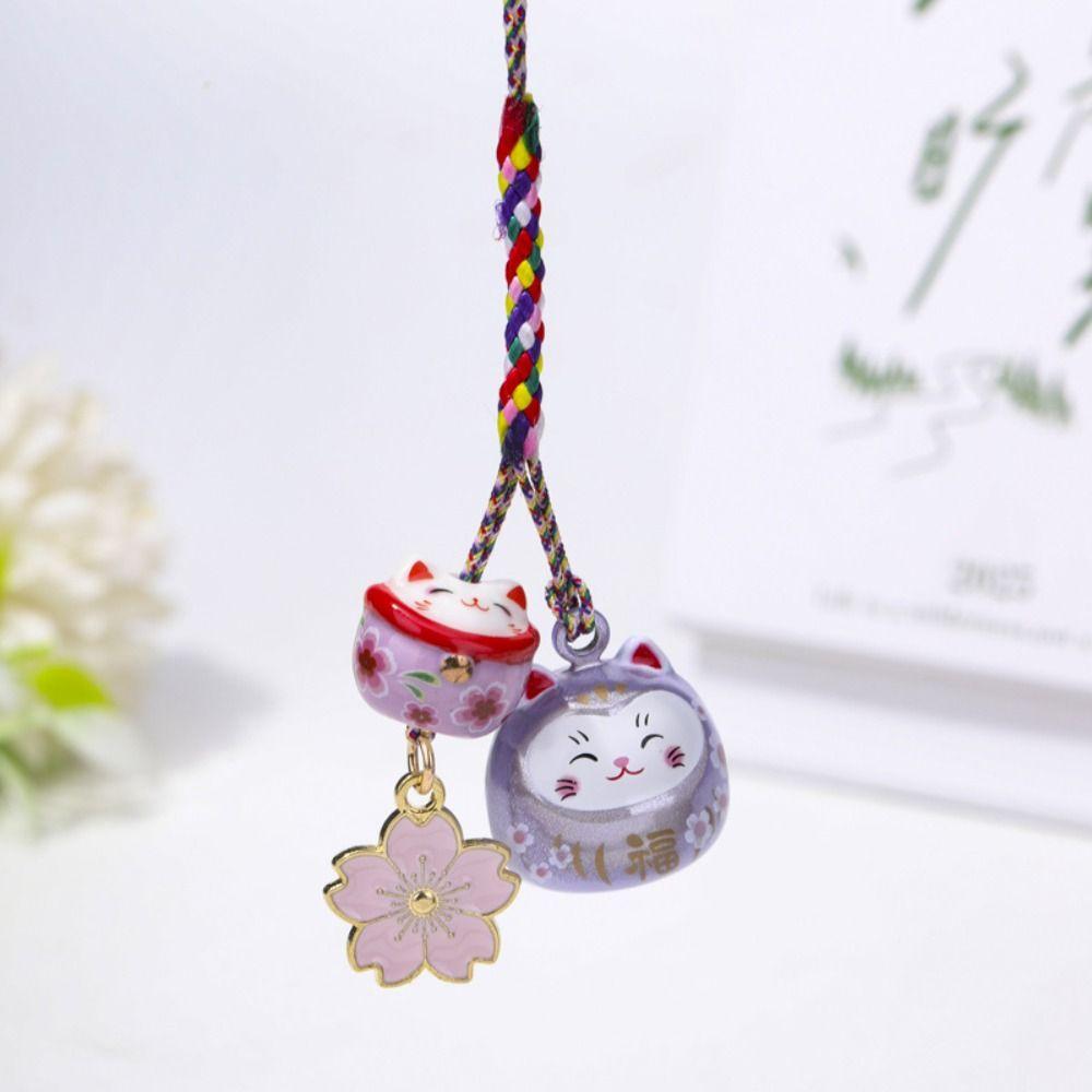 Fantastic Maneki Neko Key Chain Cute Phone Strap Creative Lucky Cat Pendant  Women