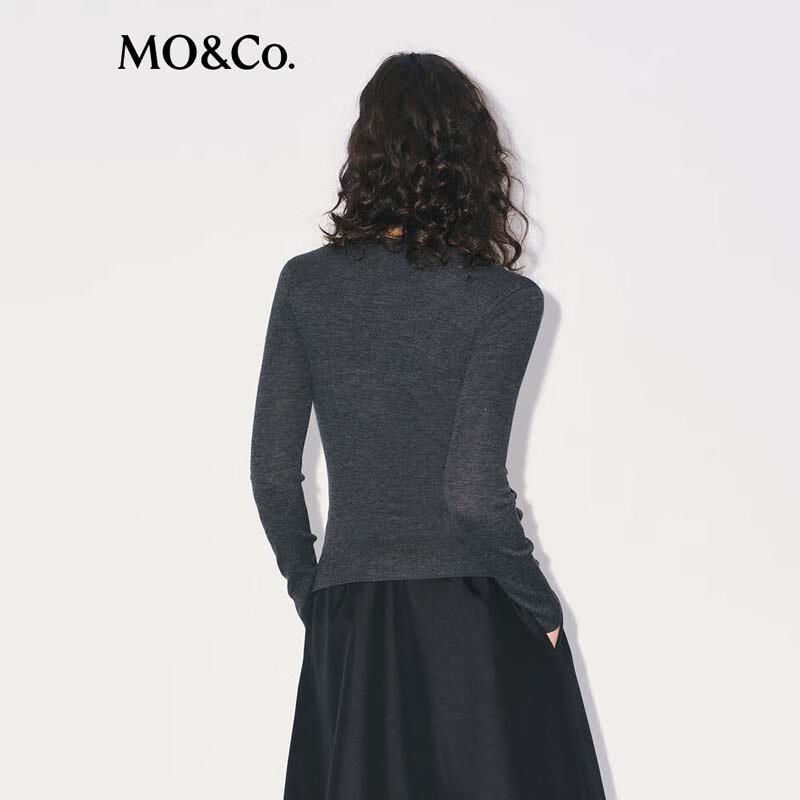 MO&Co. Women's Faux Two-Piece Long Sleeve Wool Cardigan