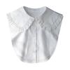 Ruffle Lapel White Fake Collar Women Detachable Collars Scarf False Collar Shirt Tie Plaid Female Removable Dickie Shirt Women