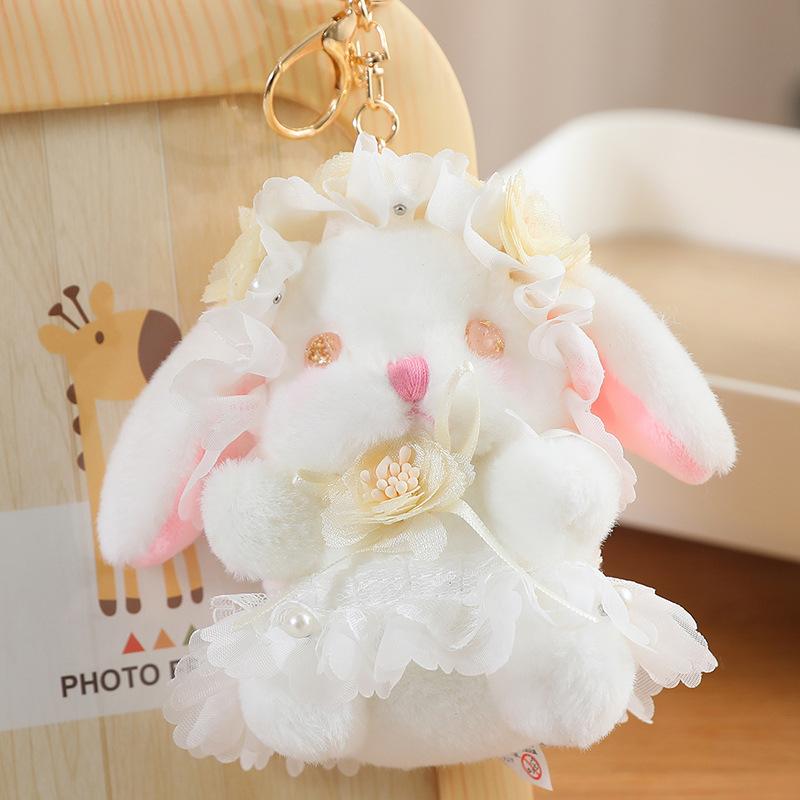 Lolita Rabbit Cute Plush Toy Bow Tie Ribbon Send Girlfriend Pendant Doll Grab Machine Doll Gift