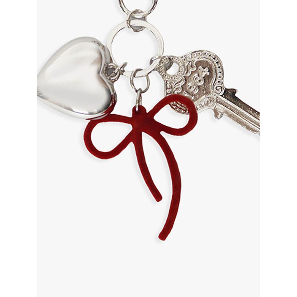 PINK PINEAPPLE RIBBON UNLOCKED KEYRING_RED