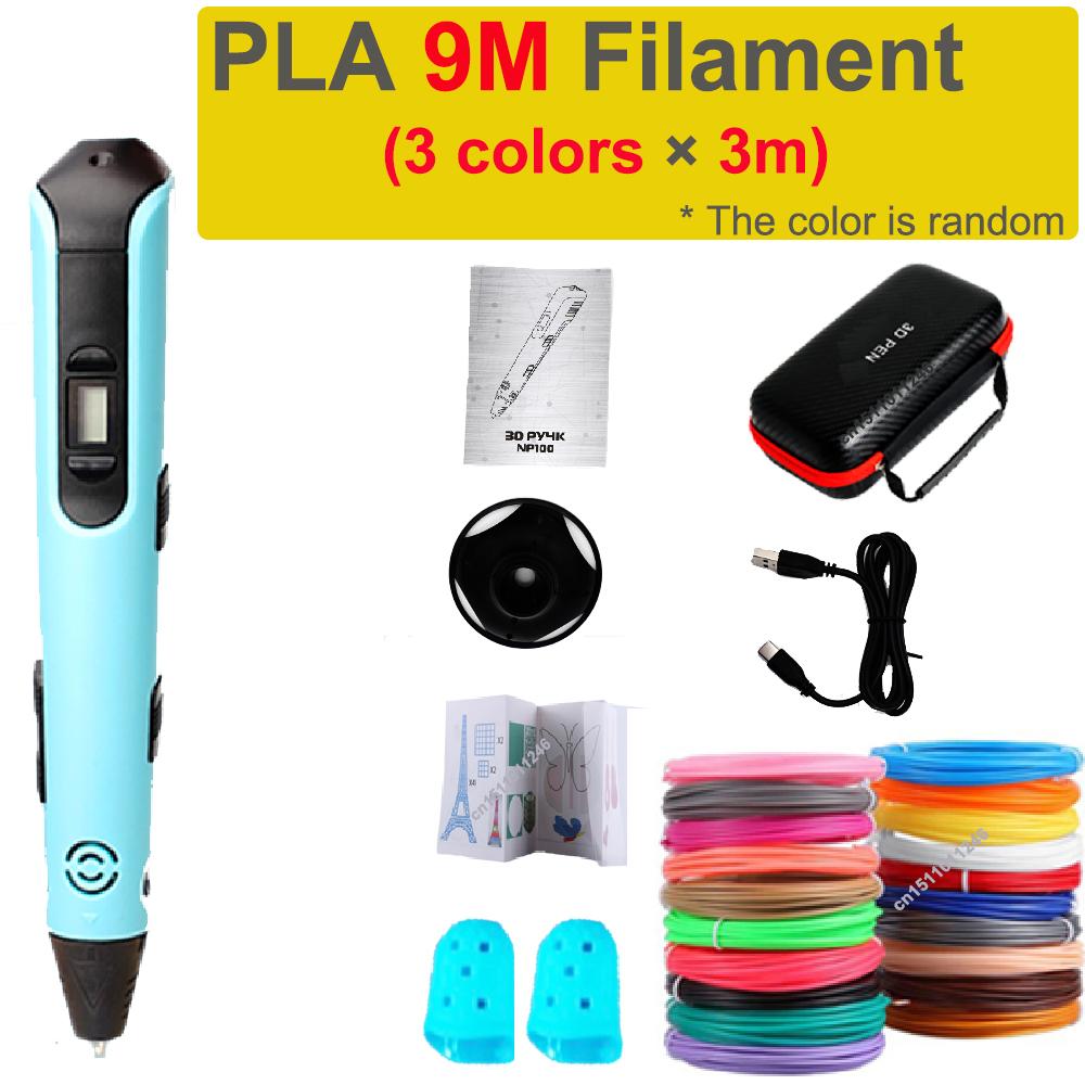 3D Printing Pen Kids with Screen Type C Cable 1.75mm PLA Filament Material DIY Drawing 3D Pen Children Boys Girls Birthday Gift