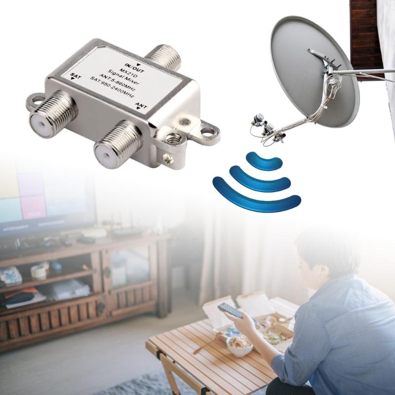 Efficient 1 In 2 Out Cable Satellite Signal Splitter for Home and Commercial Use Wavesplitter Mixer Broad Compatibility