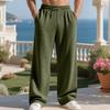 Men's Casual Minimalist Loose Fit Straight Pants Solid Color Long Pants Casual Pants