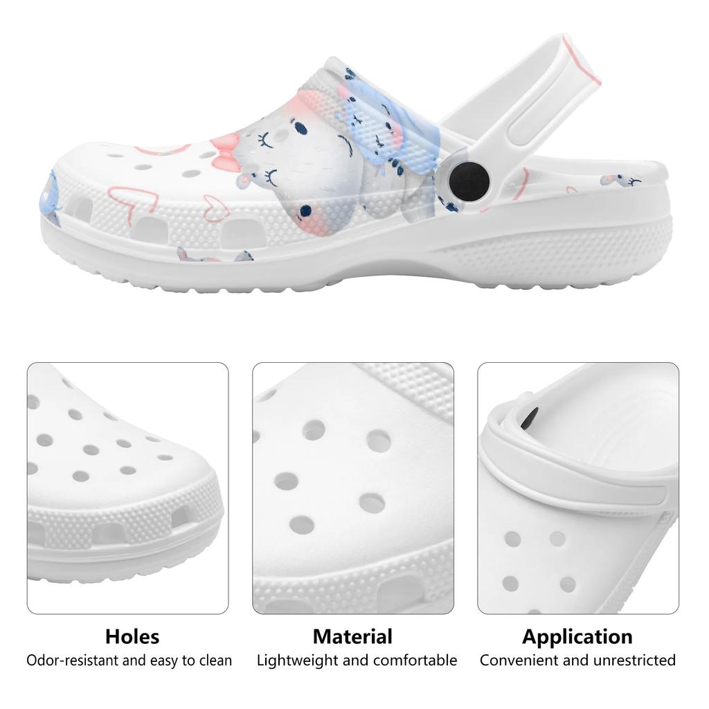 For Women Men Allover Printed EVA Clogs Lightweight Breathable Slip On Casual Footwear Soft Summer Sandals Everyday Wear