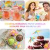 Drink Umbrella Toothpicks 10Pcs/set Colorful Luau Parasols Toothpicks Hawaiian Party Cocktail Paper Umbrella Toothpicks