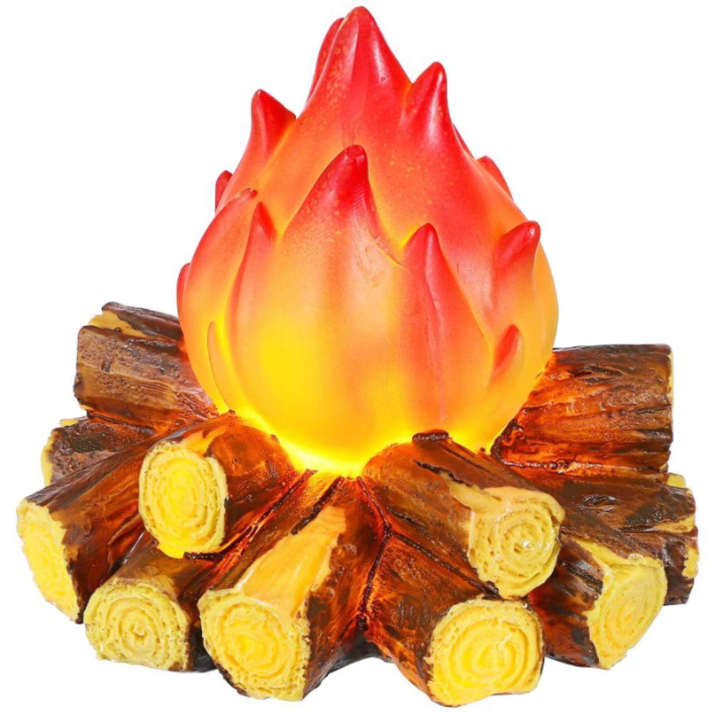 Resin Material Christmas Atmosphere Lamp Modern Style Battery Powered LED Night Light Flame Glowing Tabletop Decor